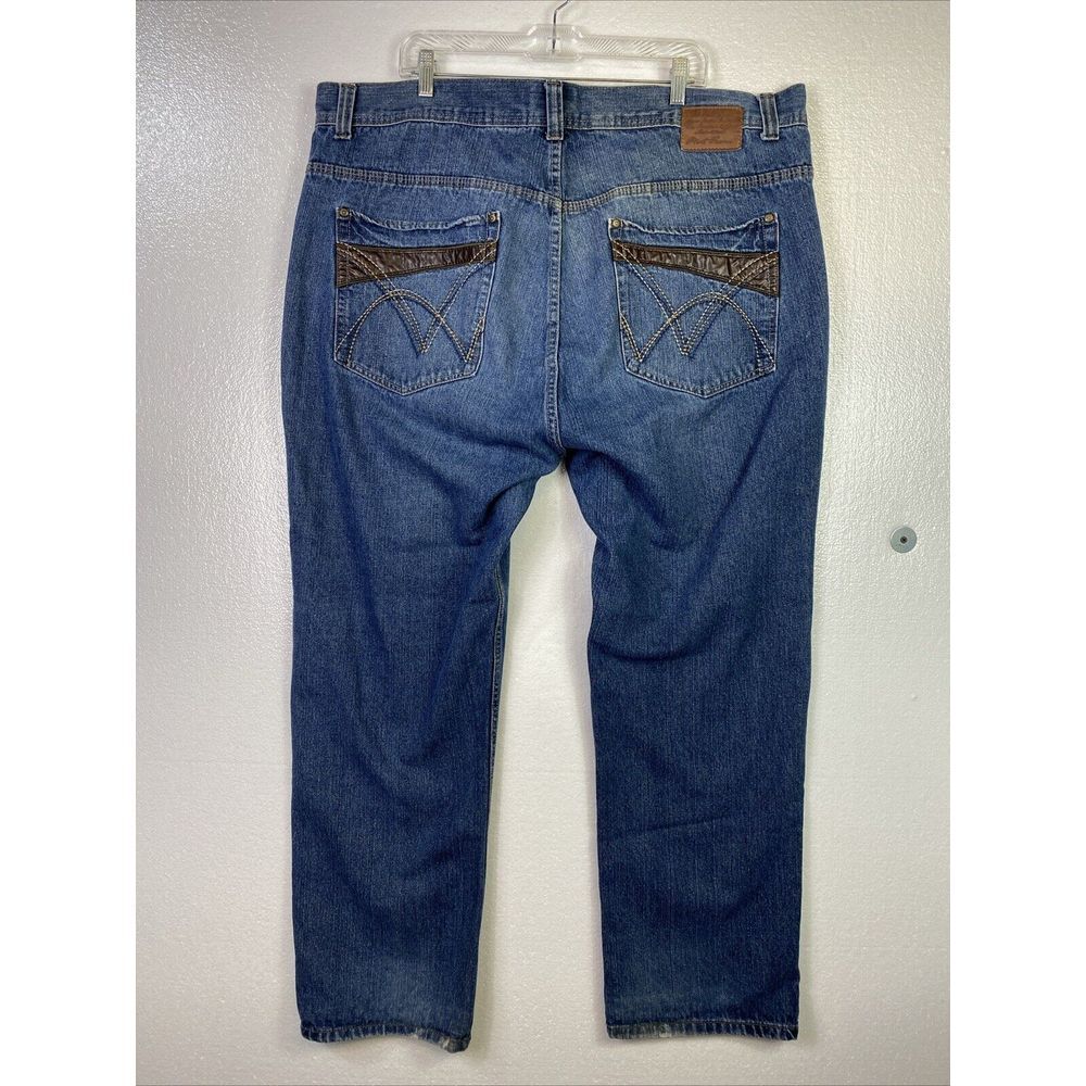 Vintage Phat Farm Men's Denim Jeans Y2K 90s 46x32 Distressed Western Hipster